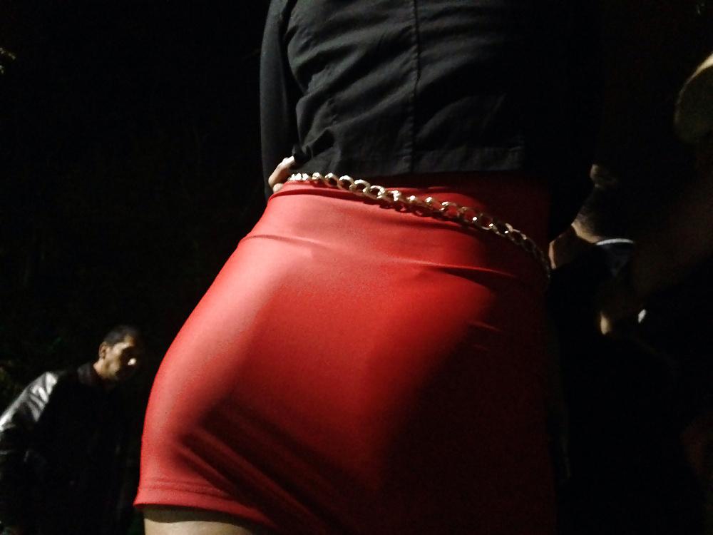 13P Red ass thong