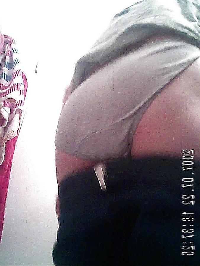 20P College blonde changing in bathroom