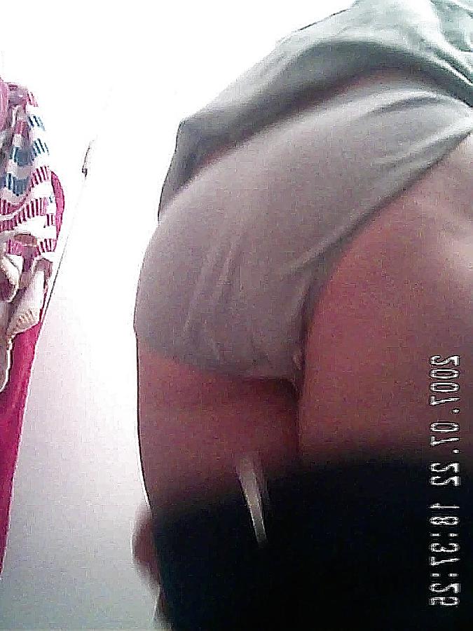 20P College blonde changing in bathroom