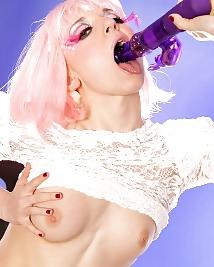 24P ASHLEY DILDO PLAY WITH FABULOUS PLATINUM REDISH BLONDE HAIR