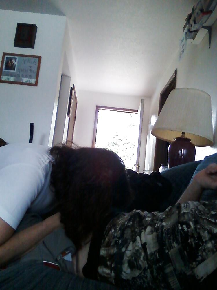 5P My wife giving me head.