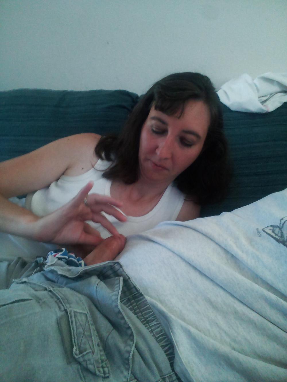5P My wife giving me head.