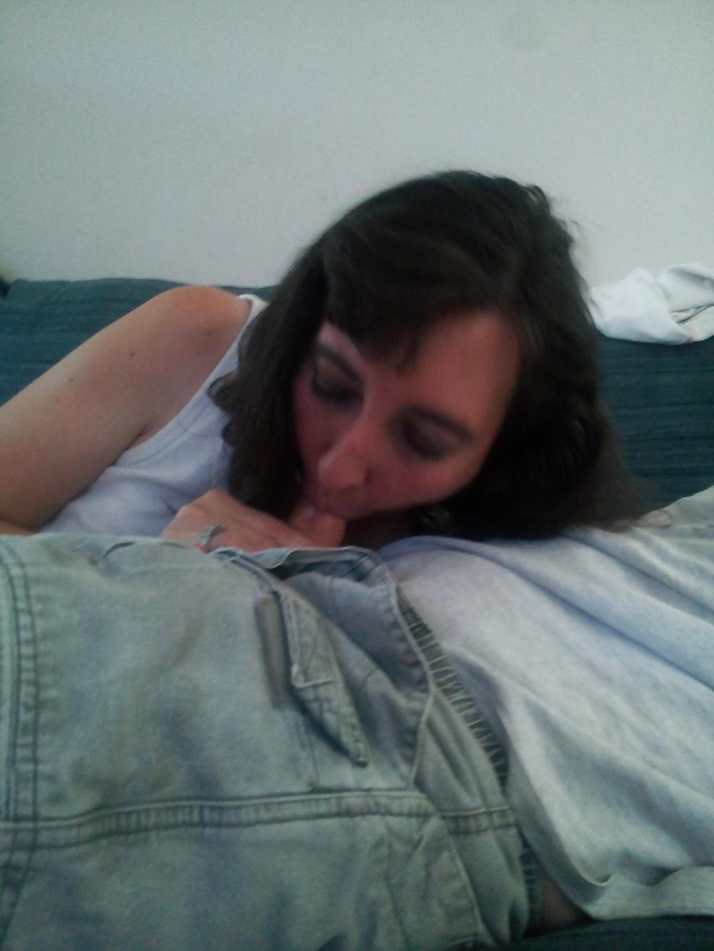 5P My wife giving me head.