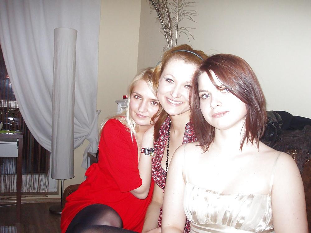 17P Girls Birthday Party, In black shiny pantyhose 