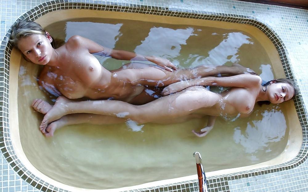 21P Two girls waking up and bathing together.