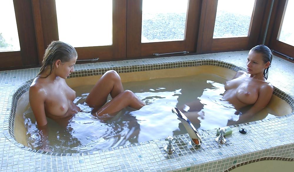 21P Two girls waking up and bathing together.