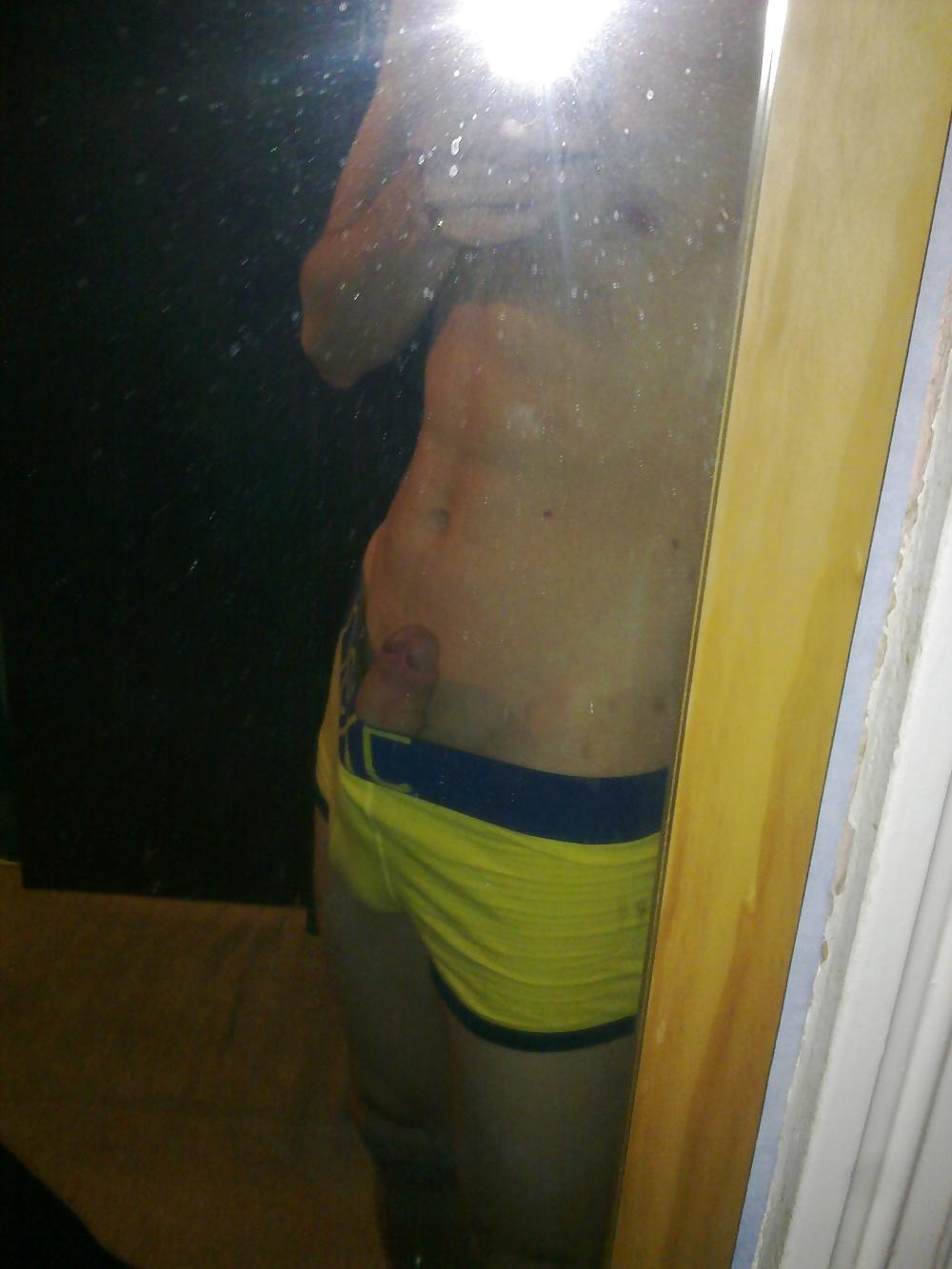 15P Mirror COCK Shots Yellow underwear