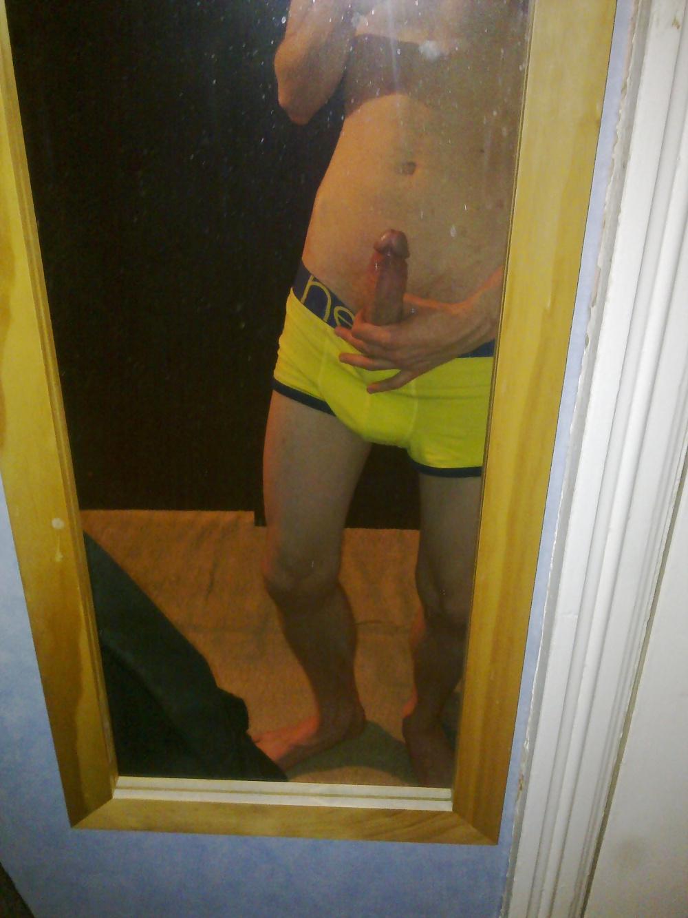 15P Mirror COCK Shots Yellow underwear