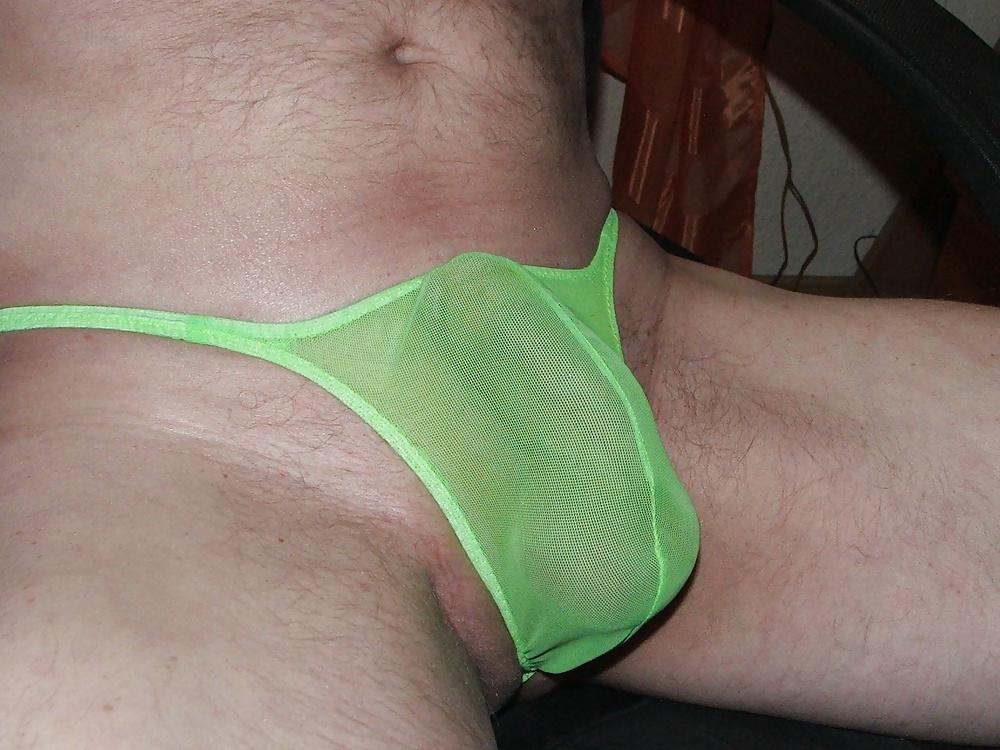 25P Green mesh thong