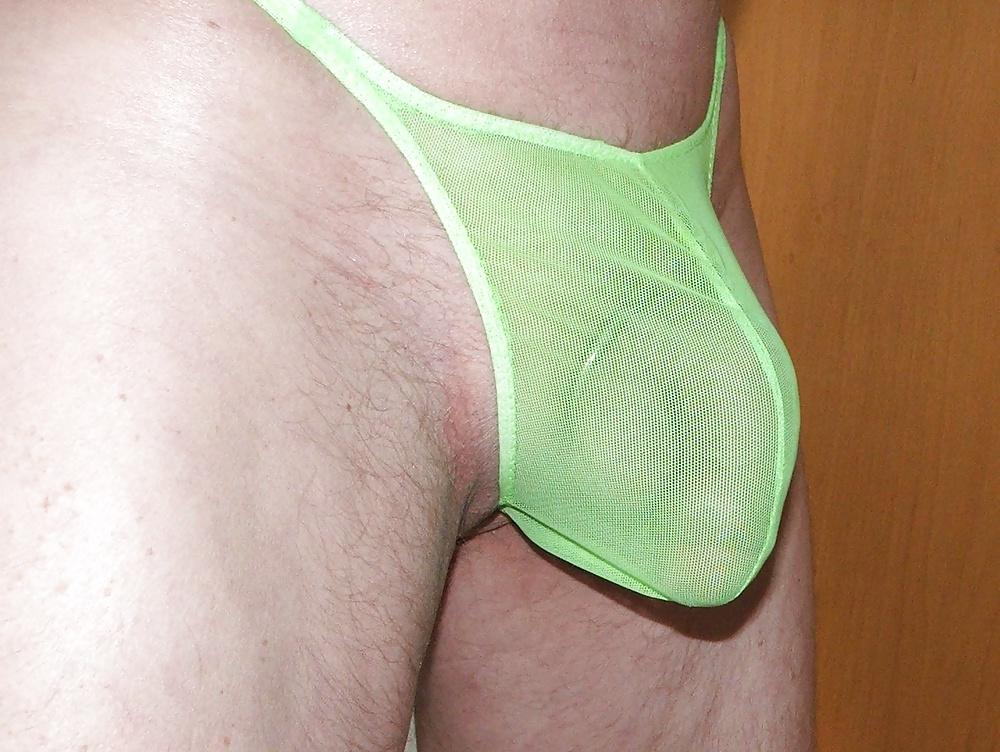 25P Green mesh thong
