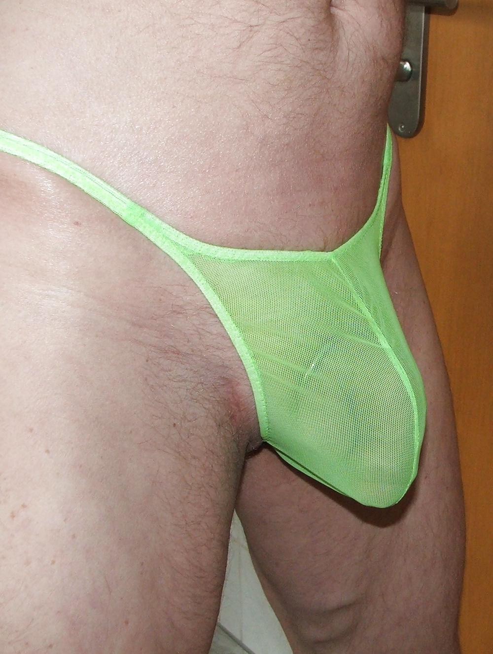 25P Green mesh thong