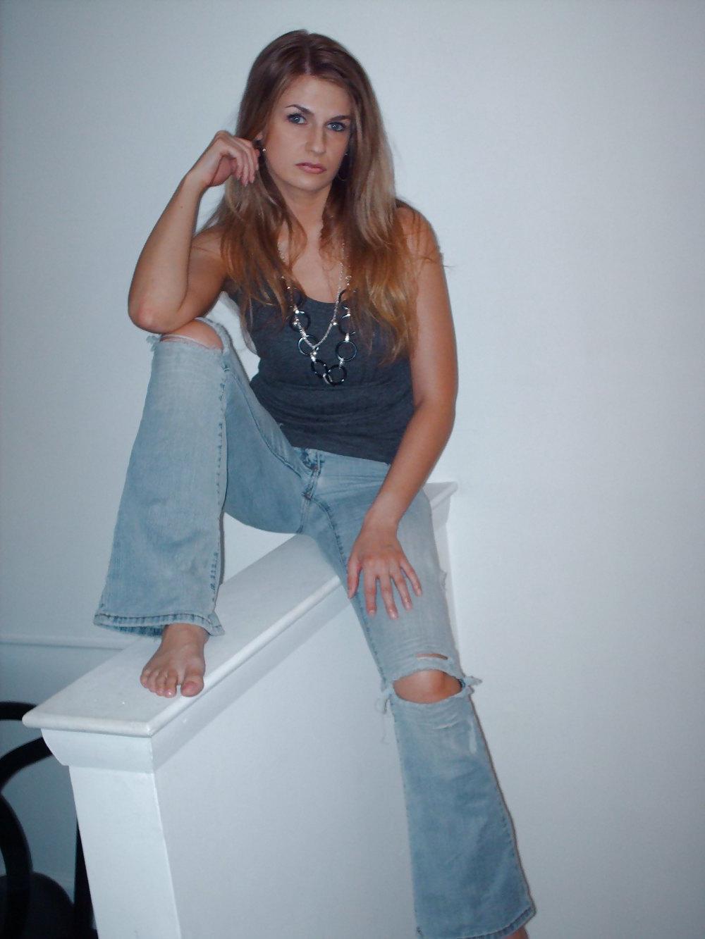 25P Amanda Ripped Jeans & Barefoot # 1