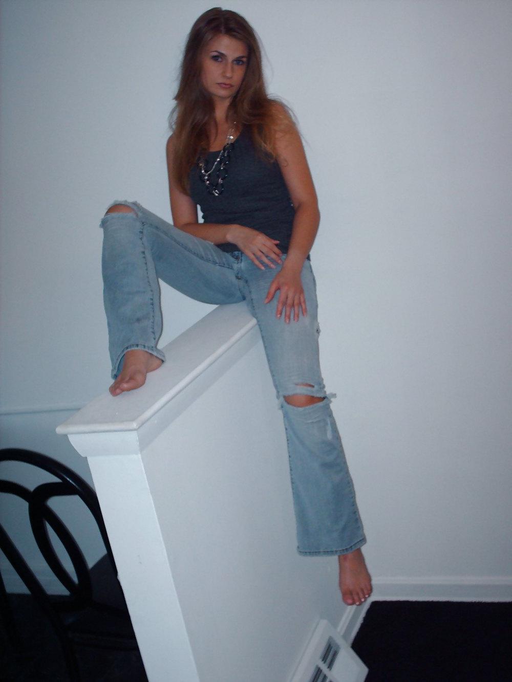 25P Amanda Ripped Jeans & Barefoot # 1