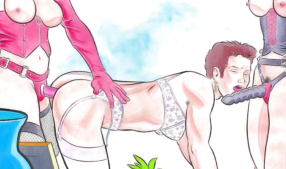 25P Color femdom strapon art work.