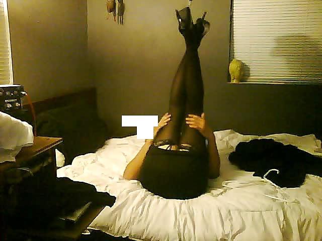 25P Black heels and fat cock