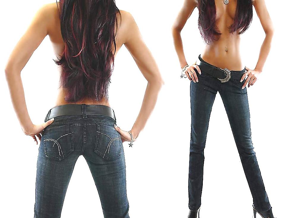 19P Frauen in  enge Jeans