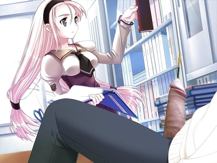 8P Anime Girls playing with a Real Cock (with captions) - No 83