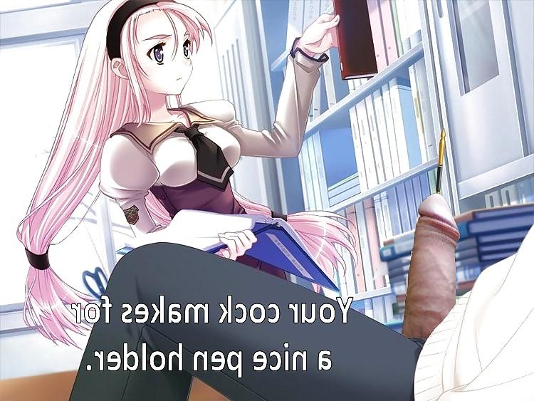 8P Anime Girls playing with a Real Cock (with captions) - No 83
