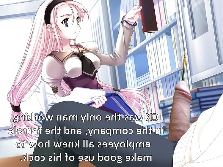 8P Anime Girls playing with a Real Cock (with captions) - No 83