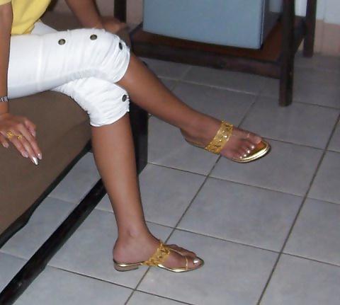 10P My gf's feet in thong sandals