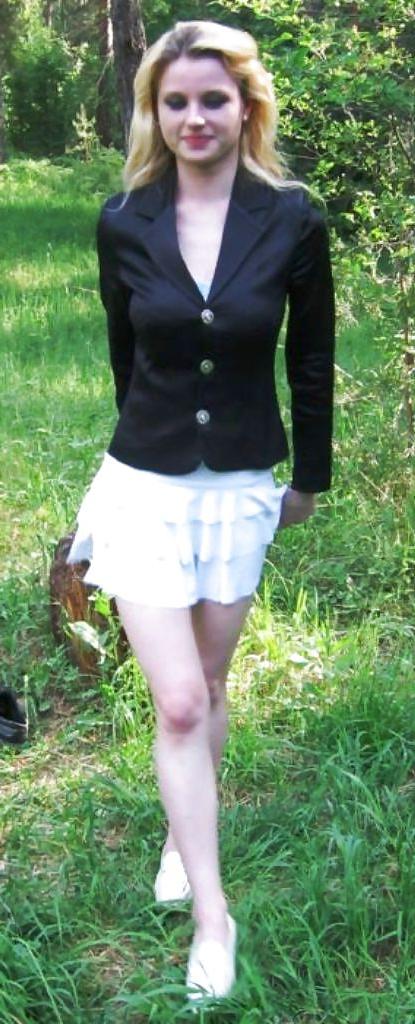 25P Private pictures of a cute teen girl in heels and stockings