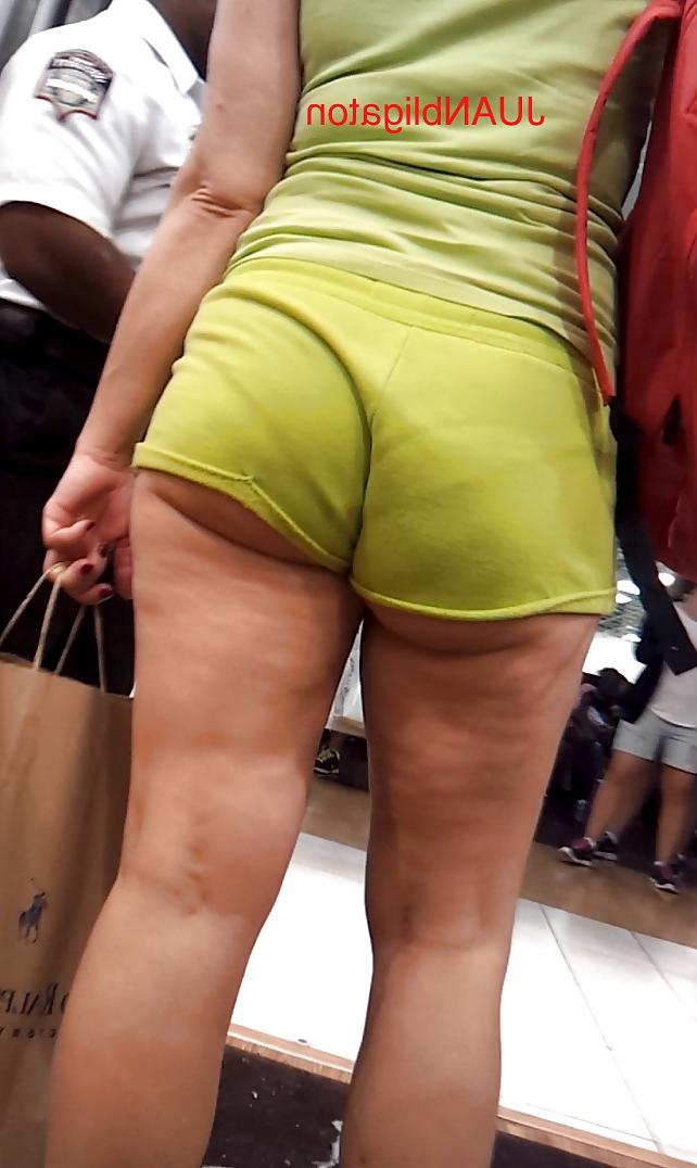 8P BUBBLE ass White brazilian MILF MICRO shorts voyeur
