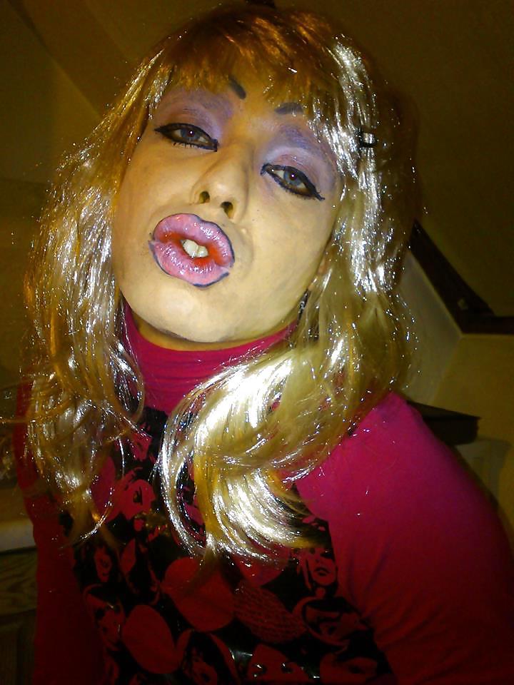 13P Blond bimbo sissy faggot slut