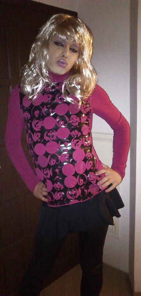 13P Blond bimbo sissy faggot slut