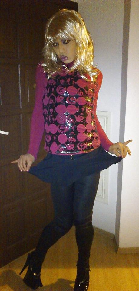13P Blond bimbo sissy faggot slut