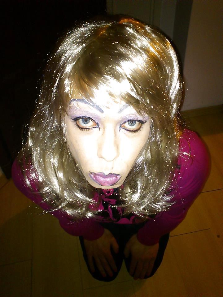 13P Blond bimbo sissy faggot slut