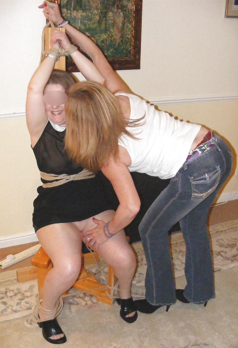 25P Submissive slut and strict blonde mistress