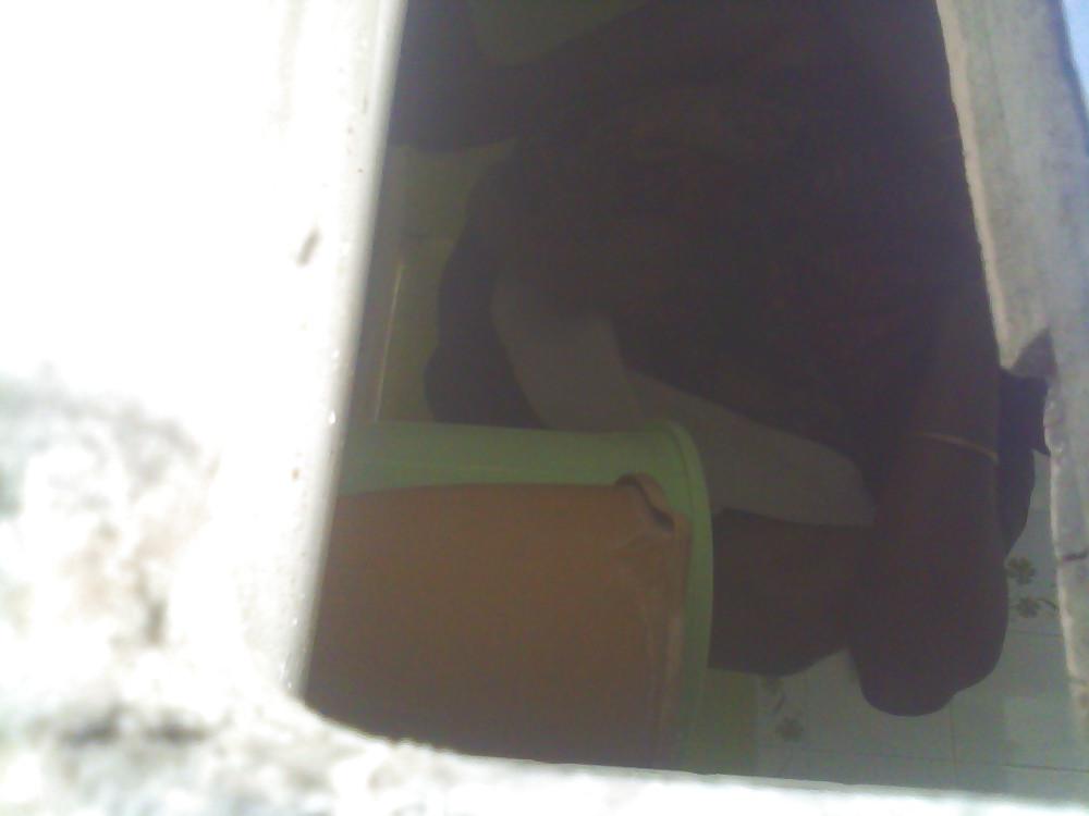 4P Milf in bathroom flashing her assets