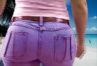 10P White Girl tight jeans ass