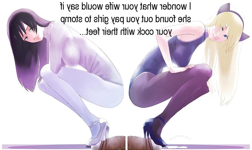 8P Anime Girls playing with a Real Cock (with captions) - No 65
