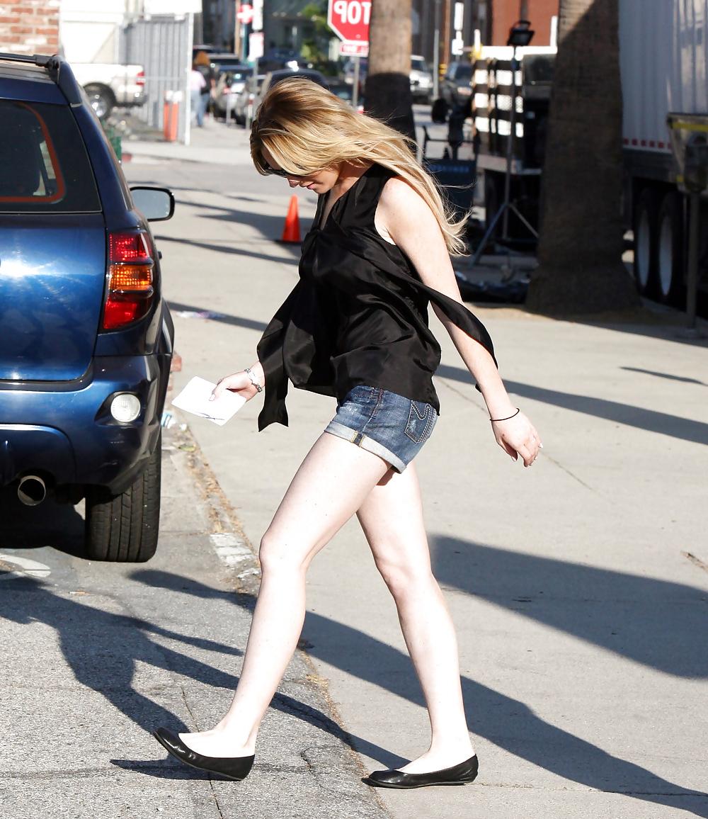 12P Lindsay Lohan out and about denim shorts