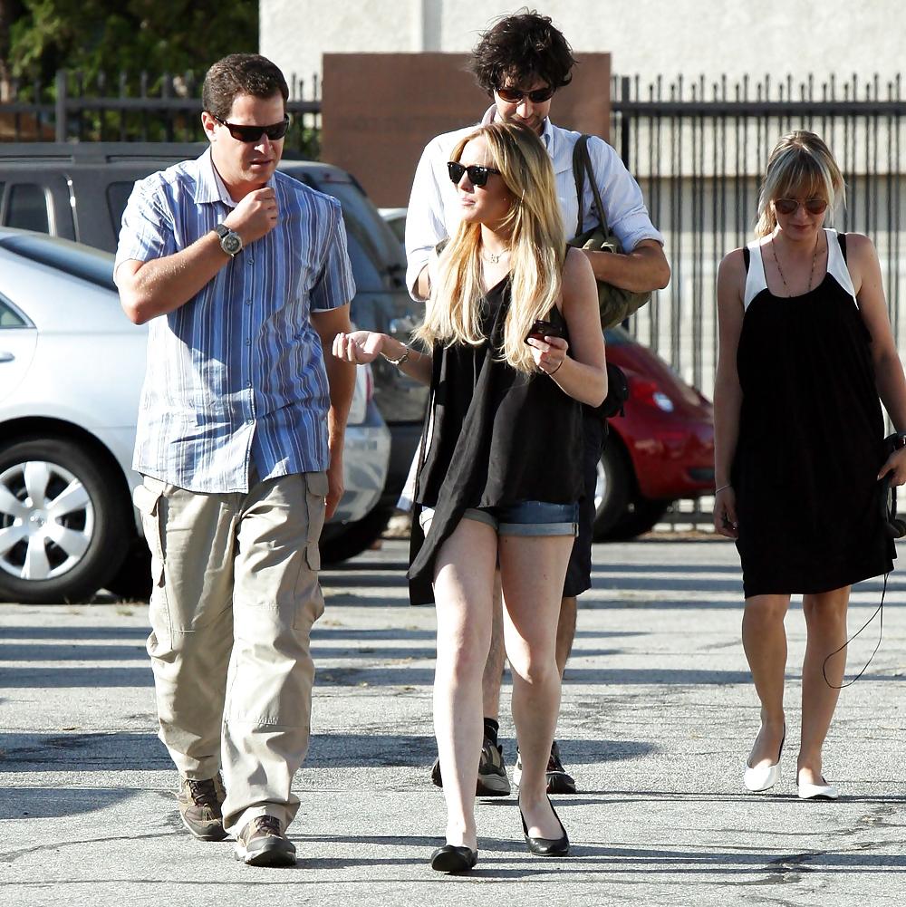 12P Lindsay Lohan out and about denim shorts