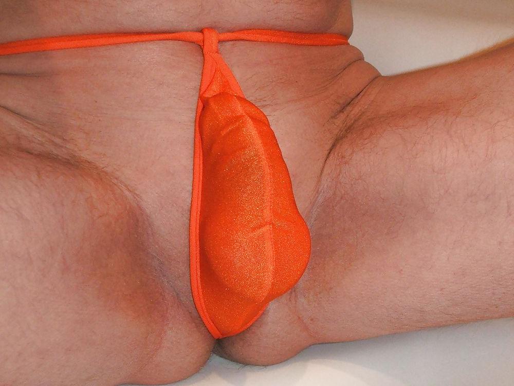 19P Wet orange thong