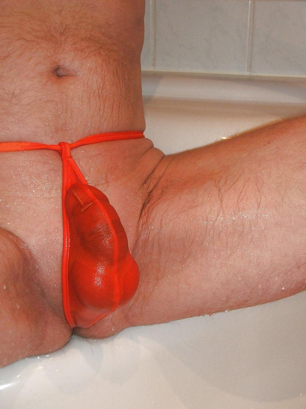 19P Wet orange thong