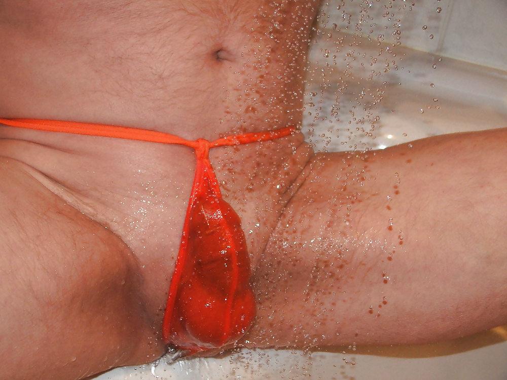 19P Wet orange thong
