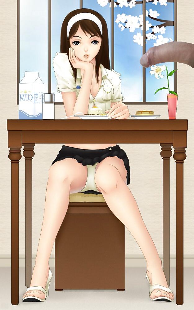 8P Anime Girls playing with a Real Cock (with captions) - No 47