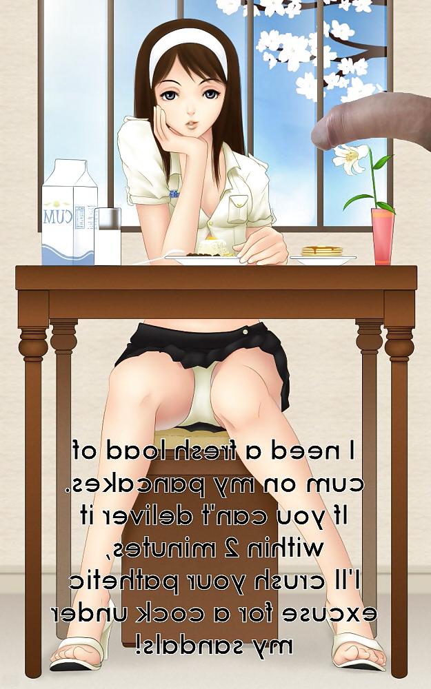 8P Anime Girls playing with a Real Cock (with captions) - No 47