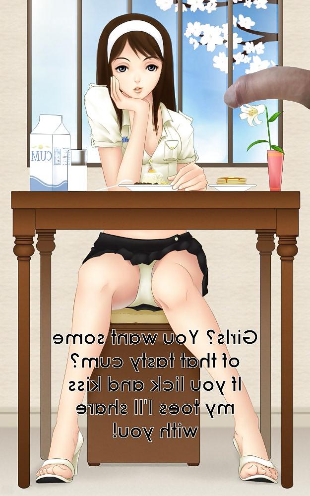 8P Anime Girls playing with a Real Cock (with captions) - No 47