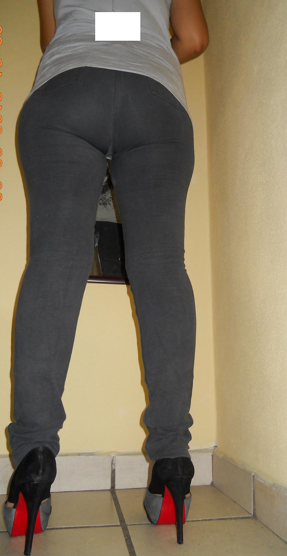 13P Latina strips off  jeans show  thong
