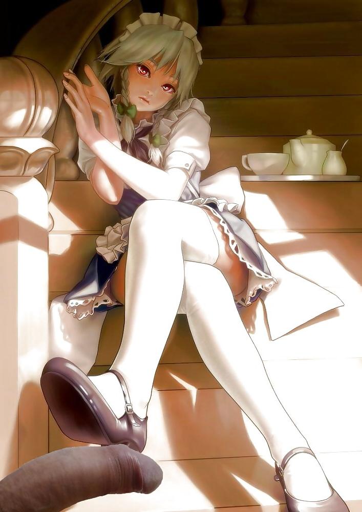 8P Anime Girls playing with a Real Cock (with captions) - No 31
