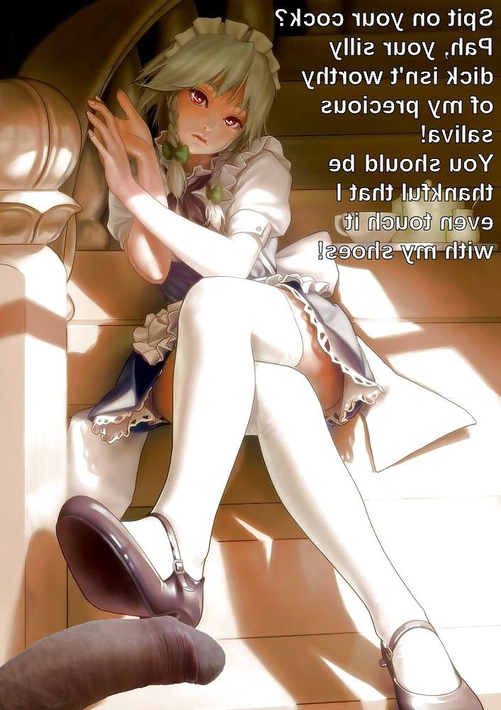8P Anime Girls playing with a Real Cock (with captions) - No 31