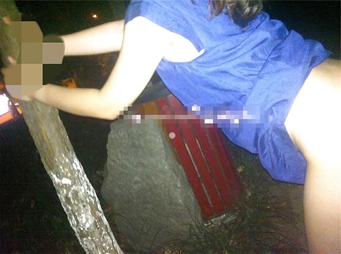 25P Shamless Asian Wife Topless Public Nude