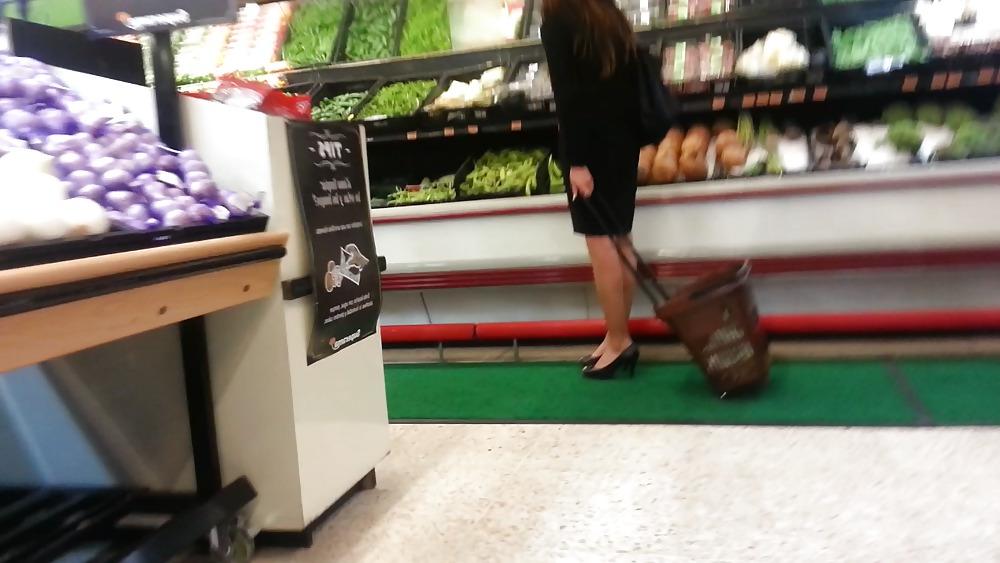 25P US Brunette black skirt white thong hairy ass 2