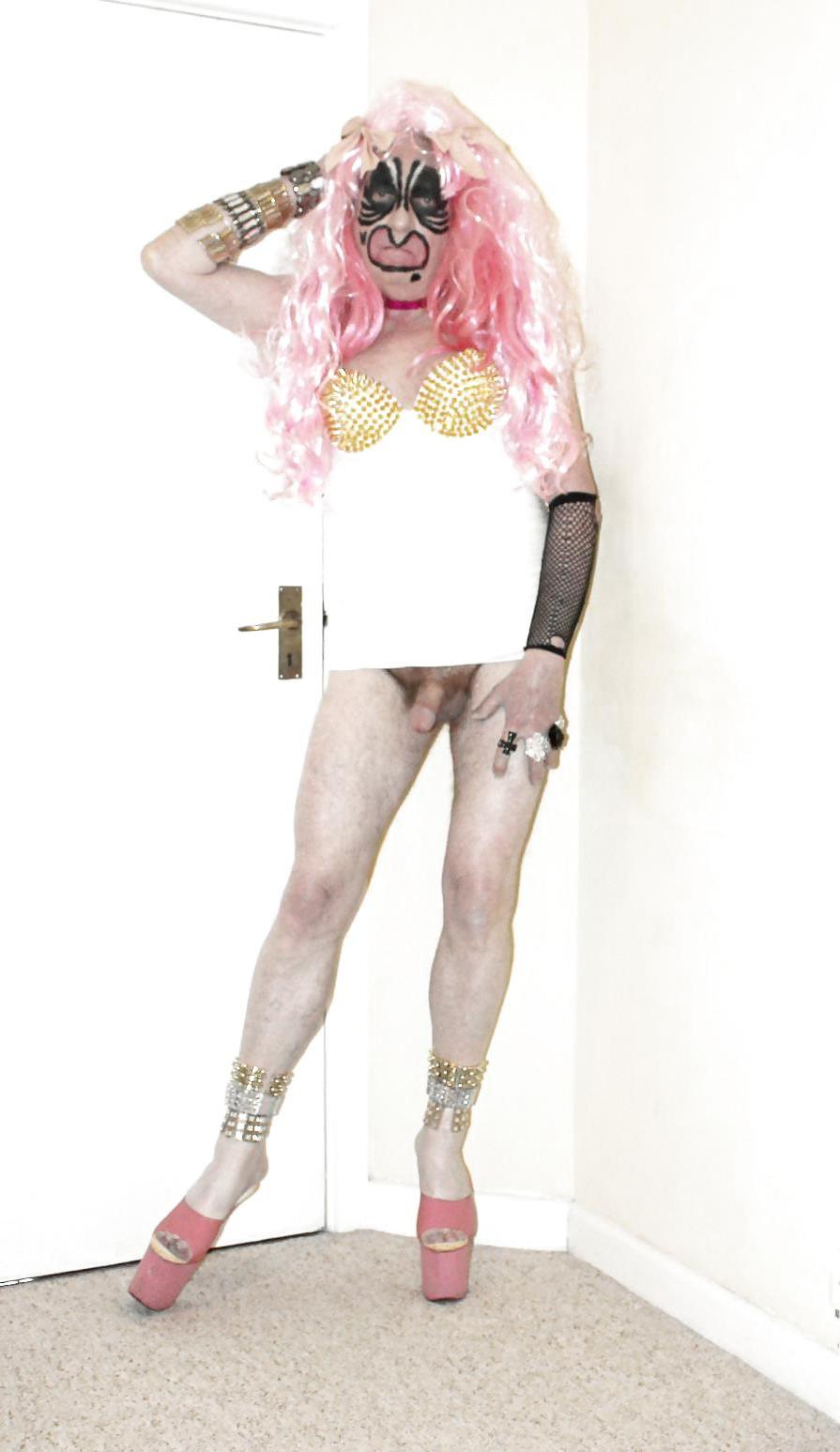 10P Pink haired whore in stud dress