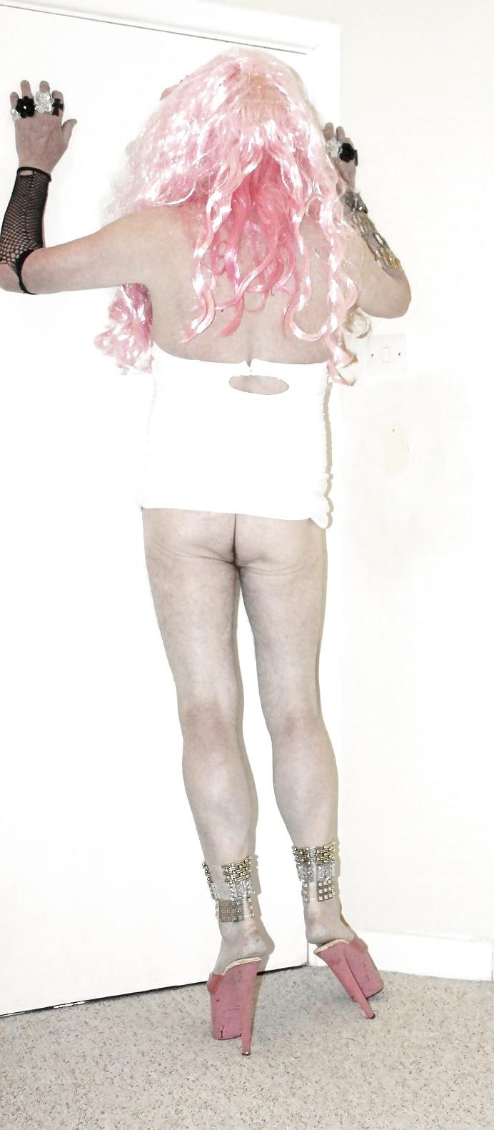 10P Pink haired whore in stud dress