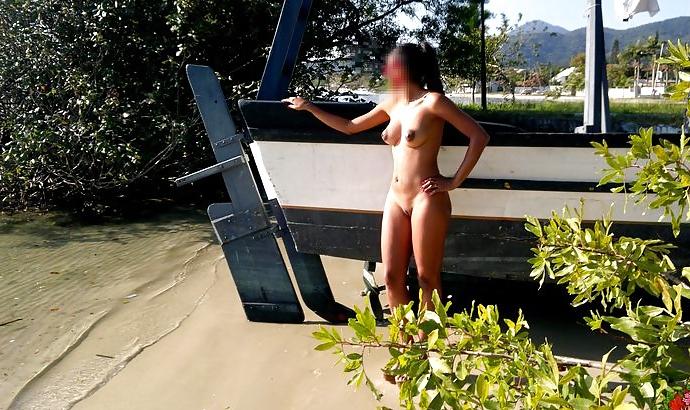 14P Nice girlfriend outdoor public - adora se mostrar